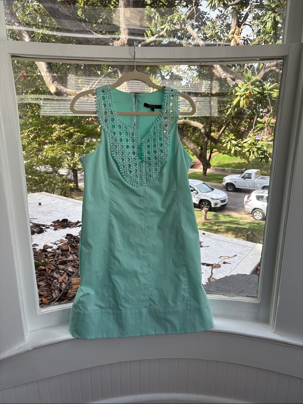 Nanette Lepore Mint Sleeveless Crochet Yoke Mini Dress-Size 6